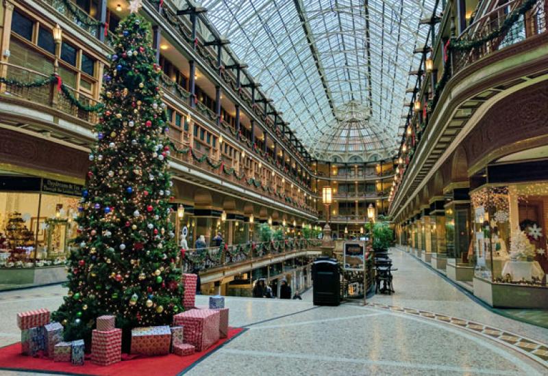 shopping centre at christmas