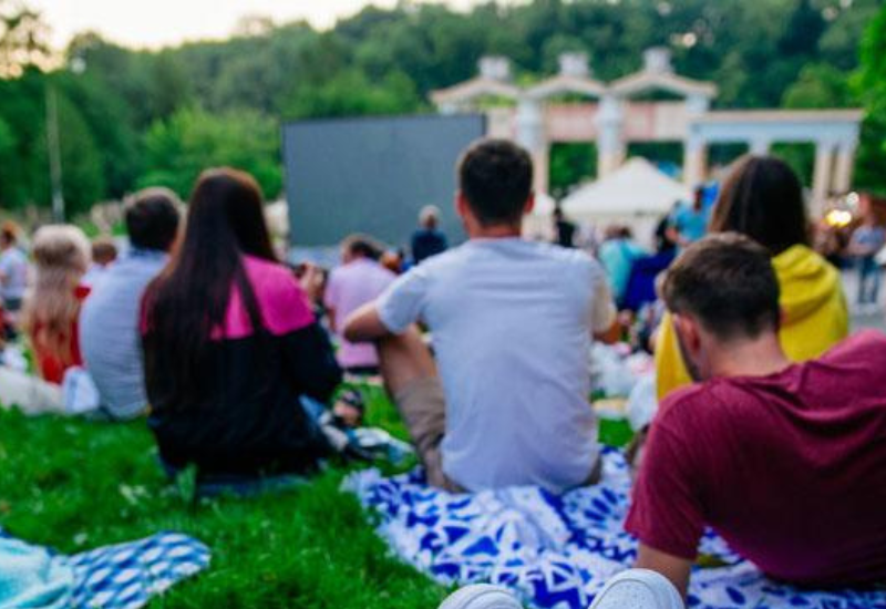 Group of people at an outdoor festival